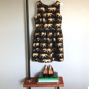 Anthropologie | Eyedoll Metallic Jaguar Dress